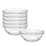 Duralex Made In France Lys Stackable Glass Bowl, Set of 6, 1-Quart, 6.75-Inch