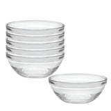 Duralex Made In France Lys Stackable Glass Bowl, Set of 6, 2.5-Quart, 9-Inch
