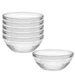 Duralex Made In France Lys Stackable Glass Bowl, Set of 6, 3.75-Quart, 10.25-Inch