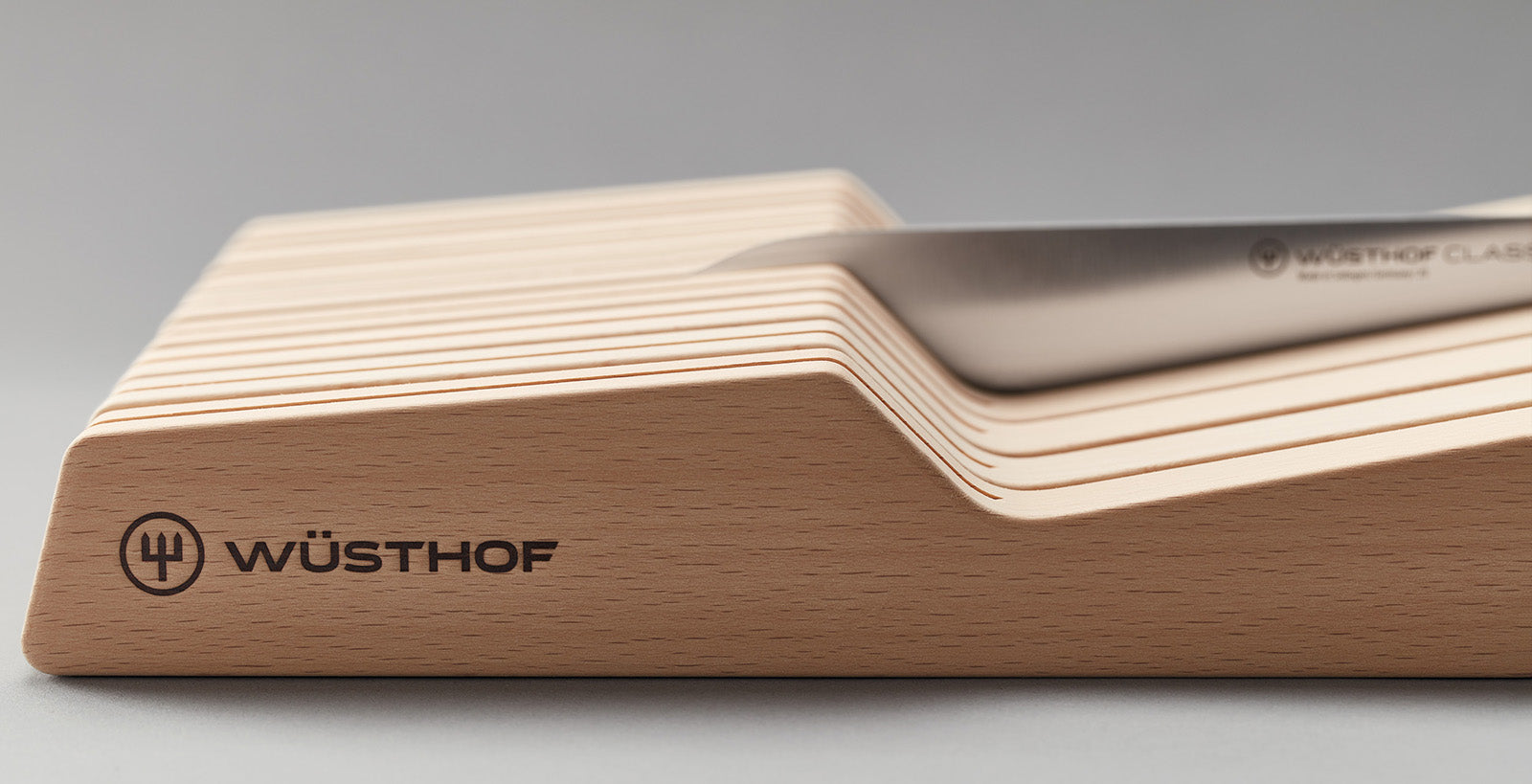 Wusthof 7-Slot In-Drawer Knife Storage Tray Block, Beechwood