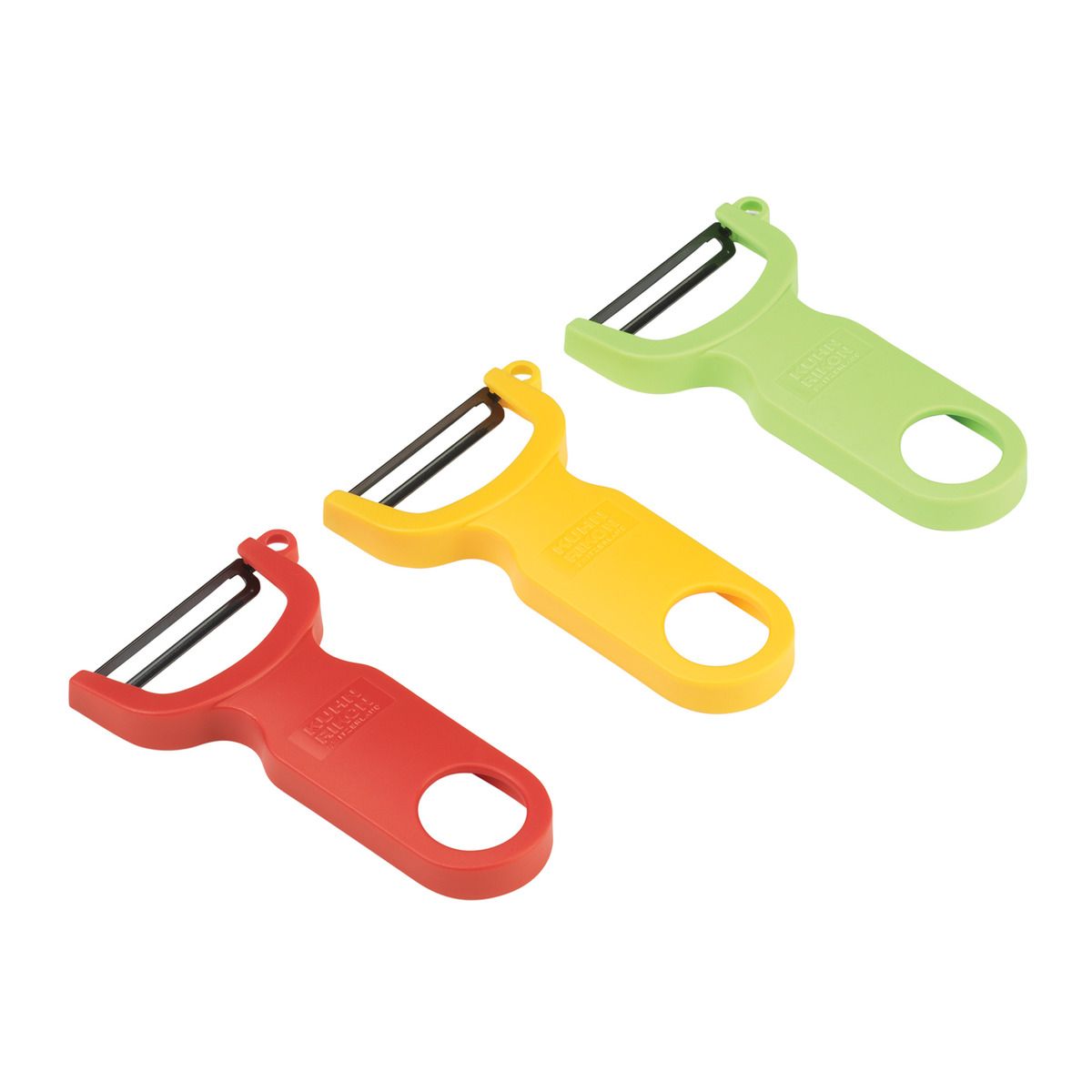 Kuhn Rikon Original Swiss Peeler 3 Piece Set, Red/Green/Yellow