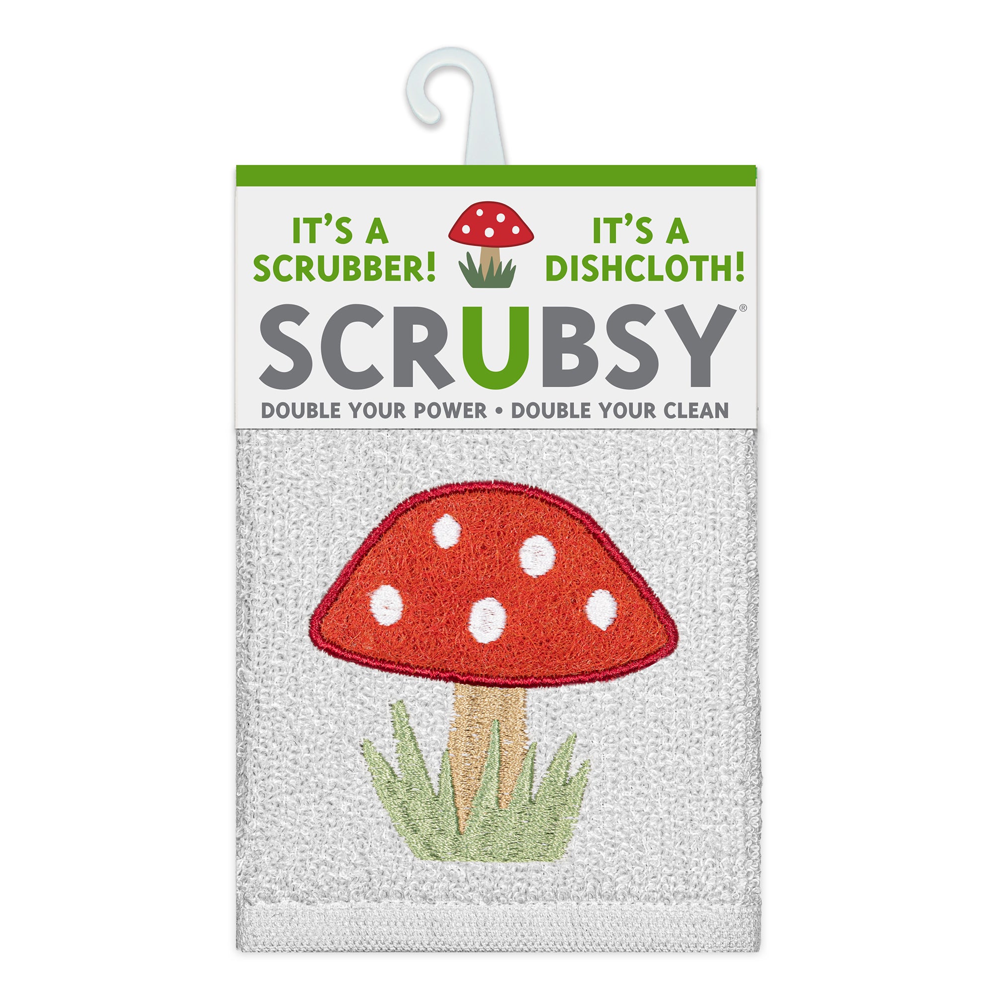 MU Kitchen Scrubsy Dish Cloth and Scrubber, Set of 2, Mushroom