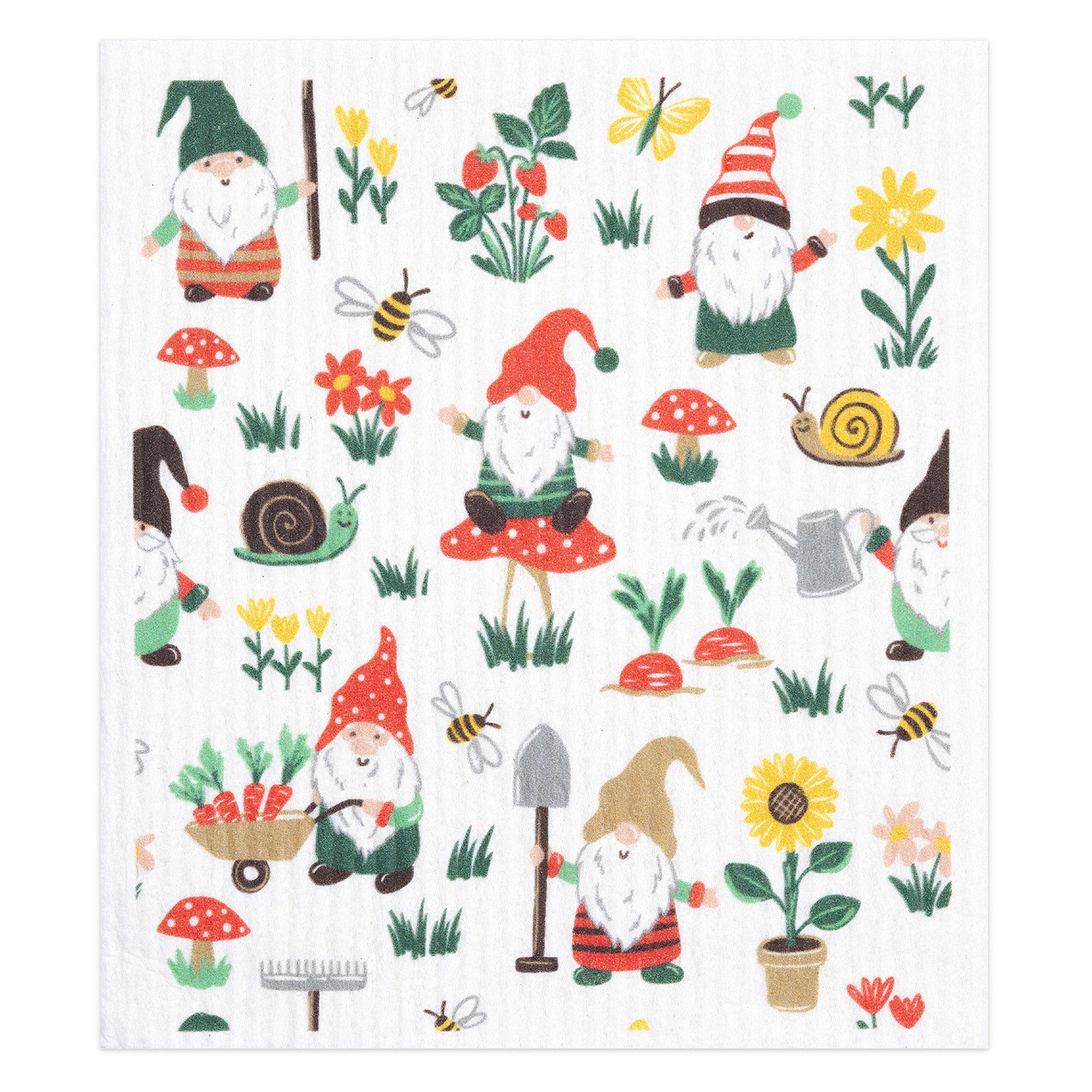MU Kitchen Sponge Cloth, Set of 2 Dish Cloths, Gnomes