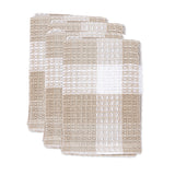 MU Kitchen Nana's Cloth Cleaning and Dish Cloth, Set of 4, Khaki/White