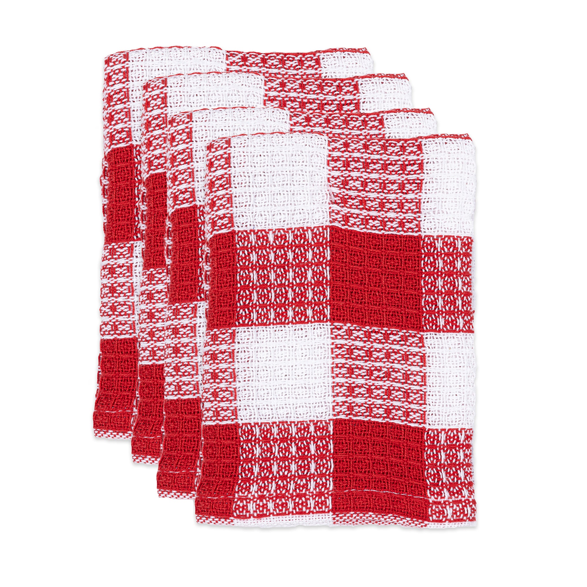 MU Kitchen Nana's Cloth Cleaning and Dish Cloth, Set of 4, Crimson