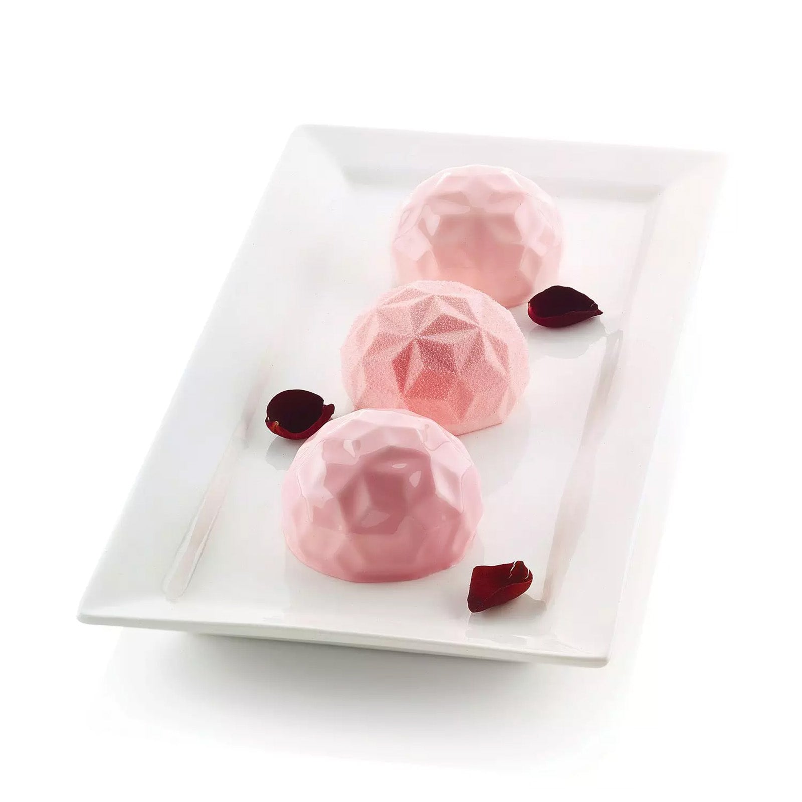 Silikomart Mini Gemma Silicone Mold, Flexible Tray Creates 6 Textured Gemstone-Shaped Desserts