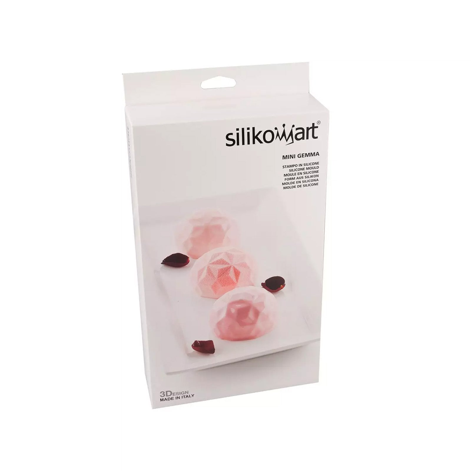 Silikomart Mini Gemma Silicone Mold, Flexible Tray Creates 6 Textured Gemstone-Shaped Desserts