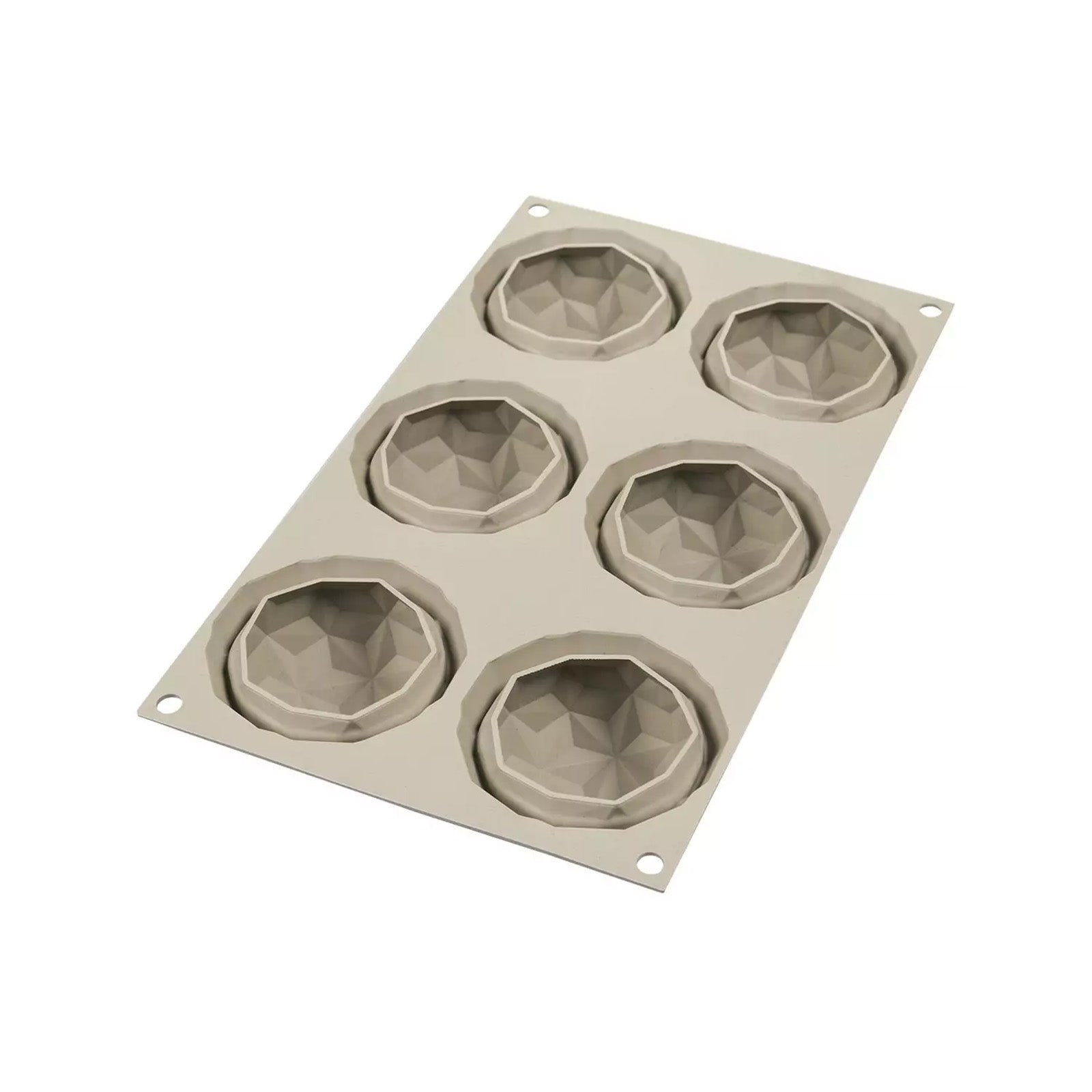 Silikomart Mini Gemma Silicone Mold, Flexible Tray Creates 6 Textured Gemstone-Shaped Desserts