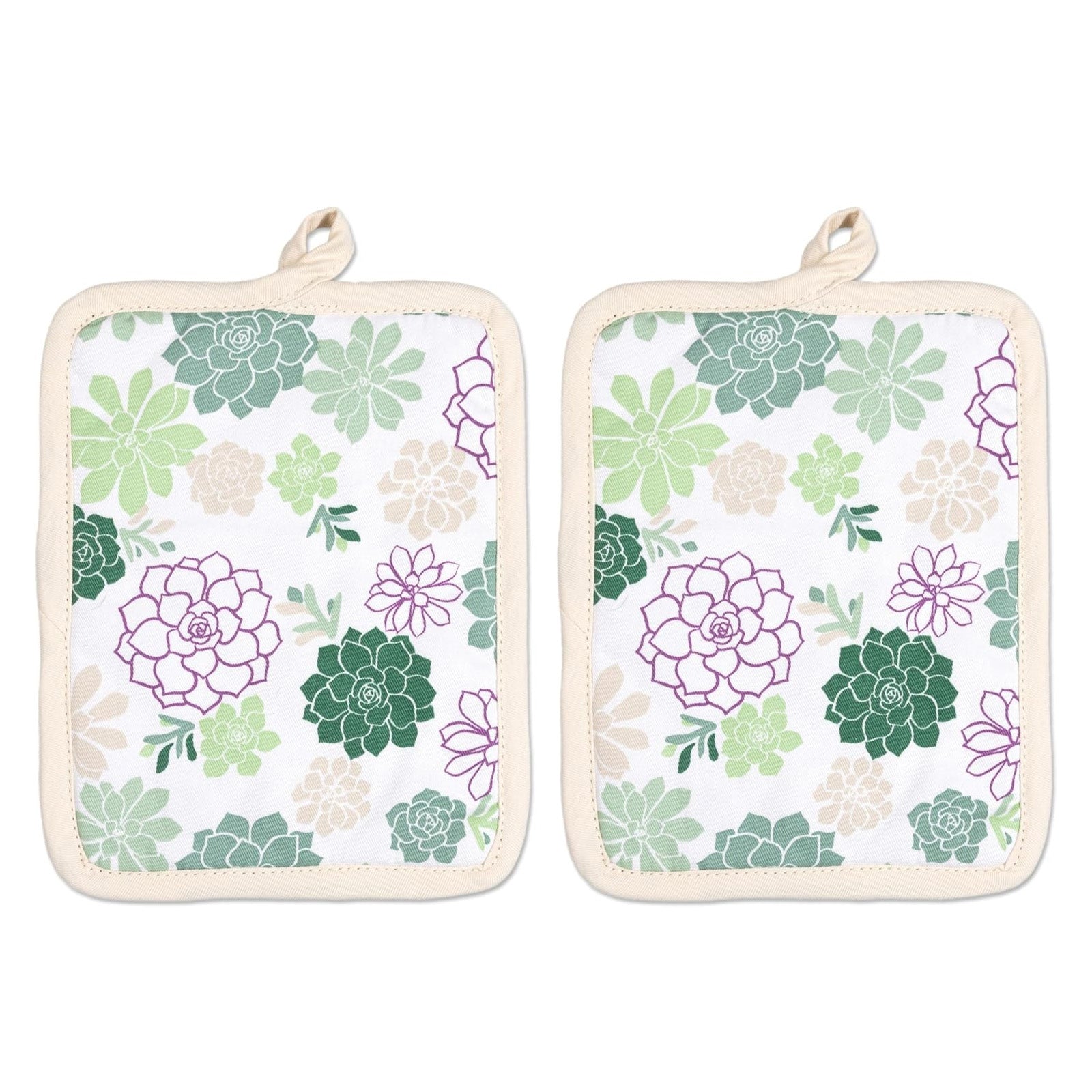 MU Kitchen Designer Potholder, Set of 2, Succulents