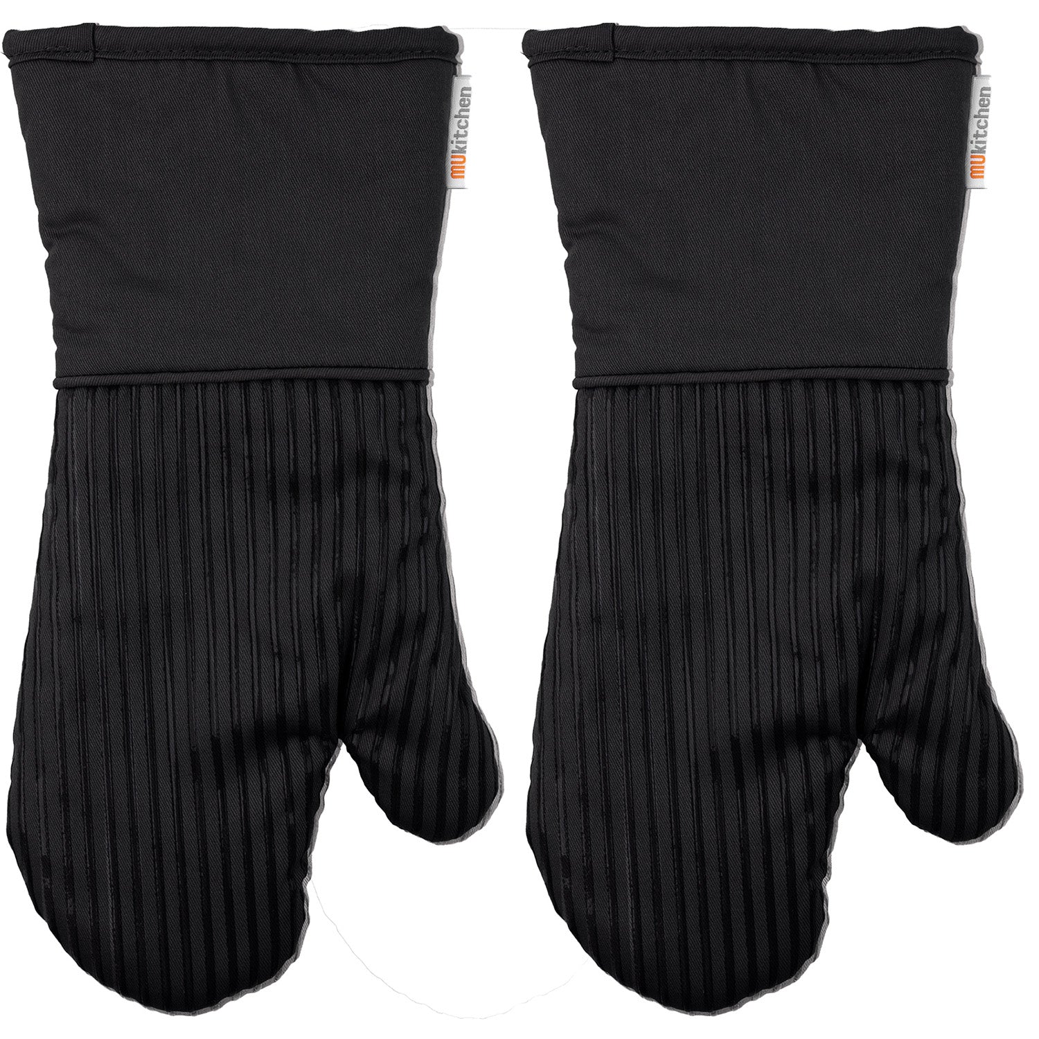 MU Kitchen Silicone Oven Mitt, Set of 2, Onyx
