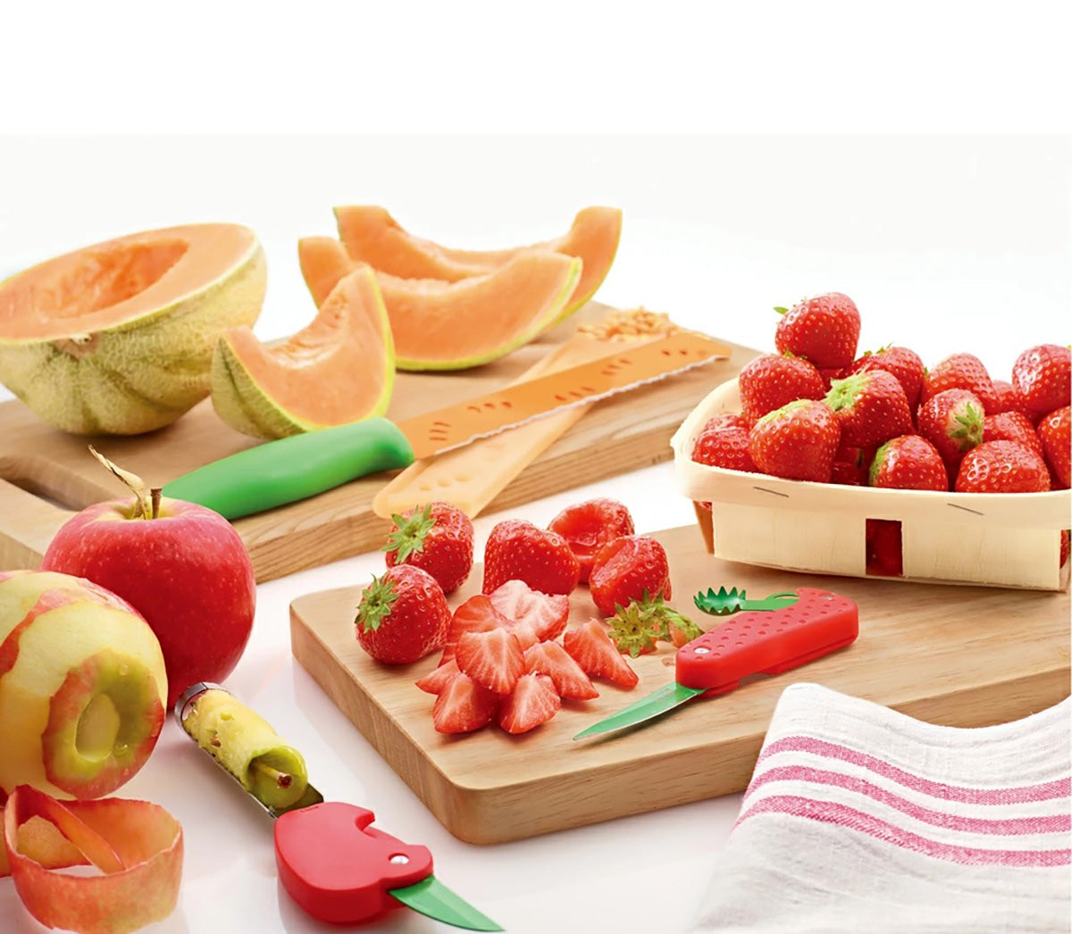 Kuhn Rikon Melon Knife For Cantaloupe, Watermelon, and Fruit, 8-Inch, Orange