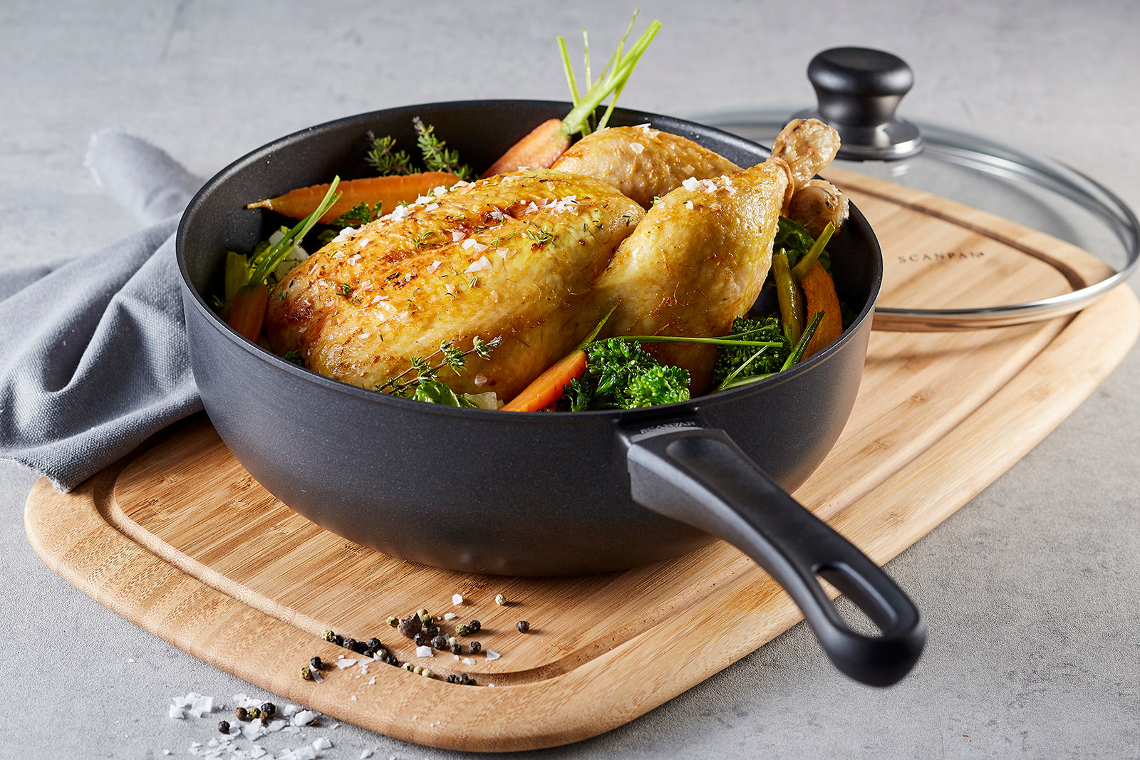 Scanpan Classic 4 Quart Deep Saute Pan With Lid, 10.25-Inch