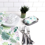 MU Kitchen Durable Microfiber Sponge with Scrubber, Set of 2, Succulents