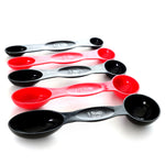 Norpro 5 Piece Nesting Magnetic Measuring Spoon Set 1/4 tsp to 1 tbsp, Red/Black