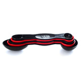 Norpro 5 Piece Nesting Magnetic Measuring Spoon Set 1/4 tsp to 1 tbsp, Red/Black