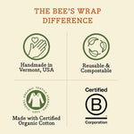 Bee's Wrap Reusable Beeswax Food Wraps, Assorted 3-Pack, Garden Party