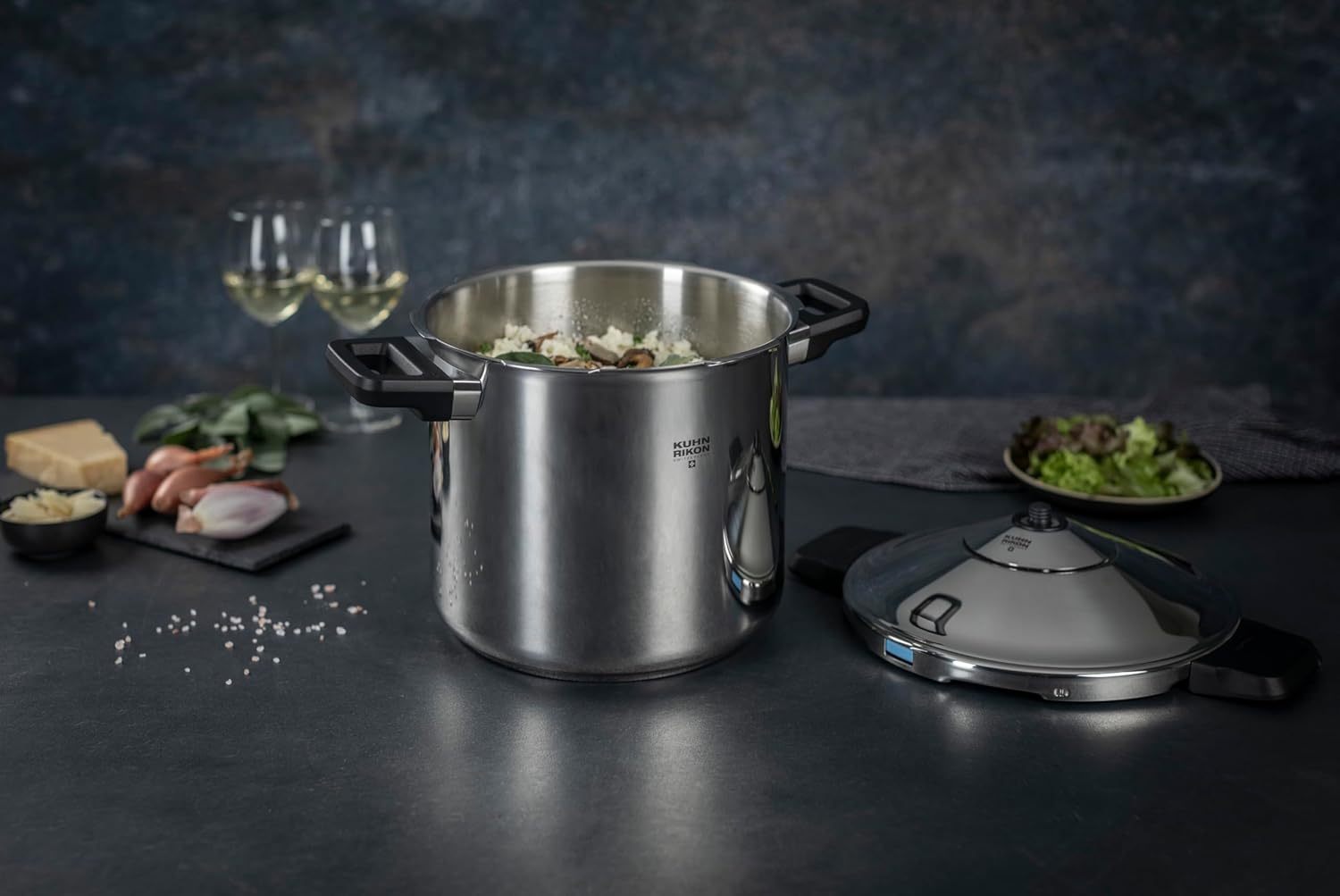 Kuhn Rikon Duromatic INOX Dual handle Stovetop Pressure Cooker, 7.4-Quart
