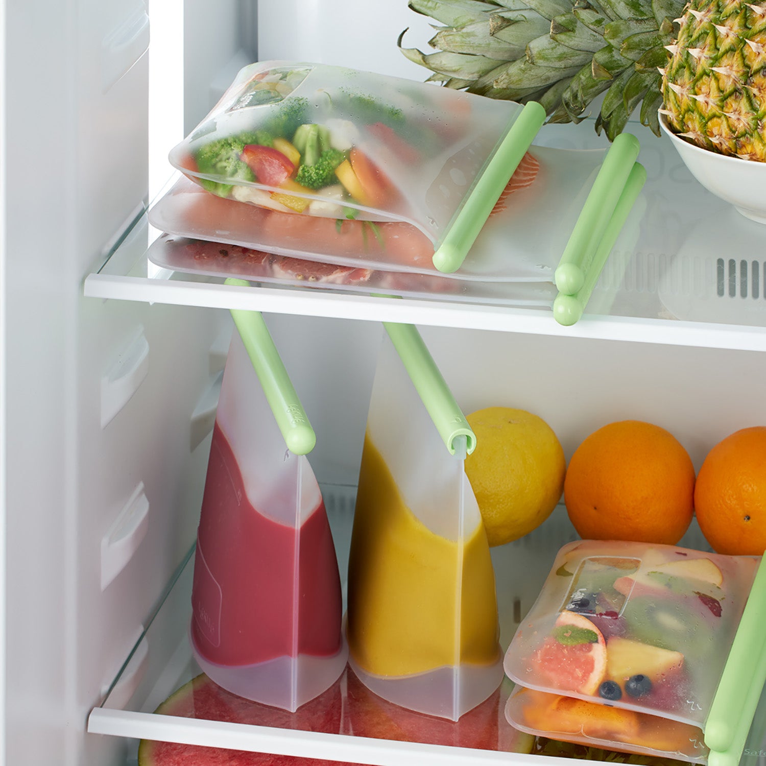 Lekue Reusable Silicone Flat Bags, Airtight for Storage, 17 oz, Small