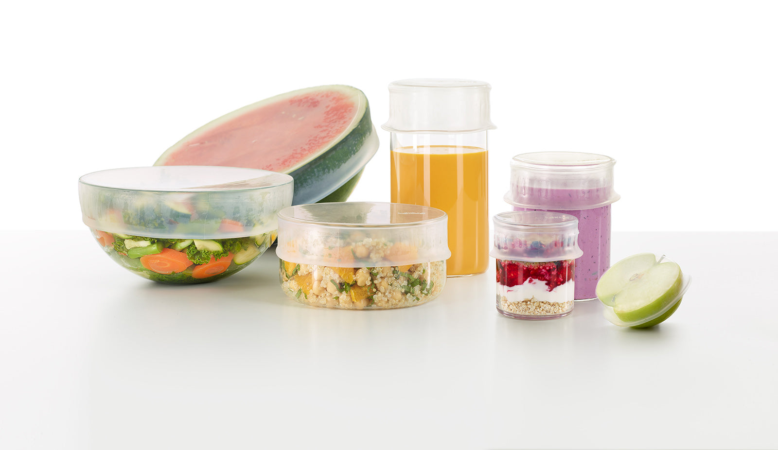 Lekue Reusable Flexible Strech Top Lid, Platinum Silicone, 10.2"