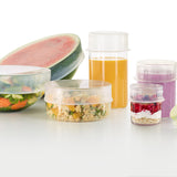 Lekue Reusable Flexible Strech Top Lid, Platinum Silicone, 4.5", 6", & 8" Set/3