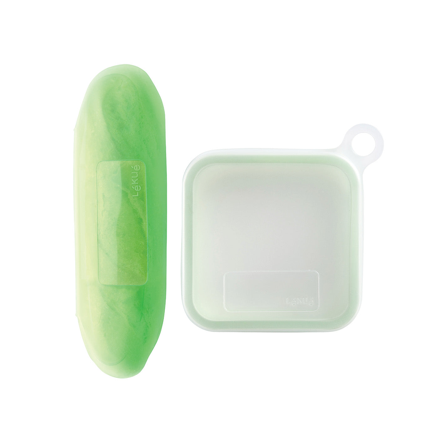 Lekue Reusable Sandwich & Baguette Case, Platinum Silicone, Air Tight, Sandwich & Baguette Set/2