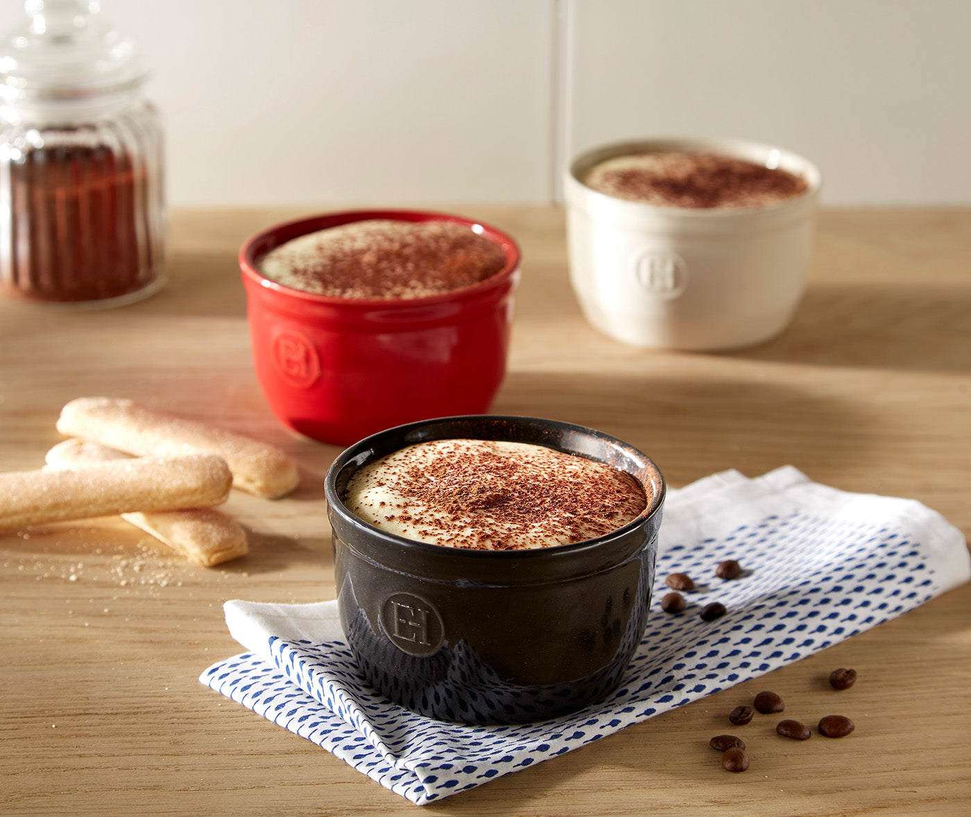 Emile Henry Made in France 8.5 oz Ramekin, Set of 2, 4" by 2.5", Burgundy