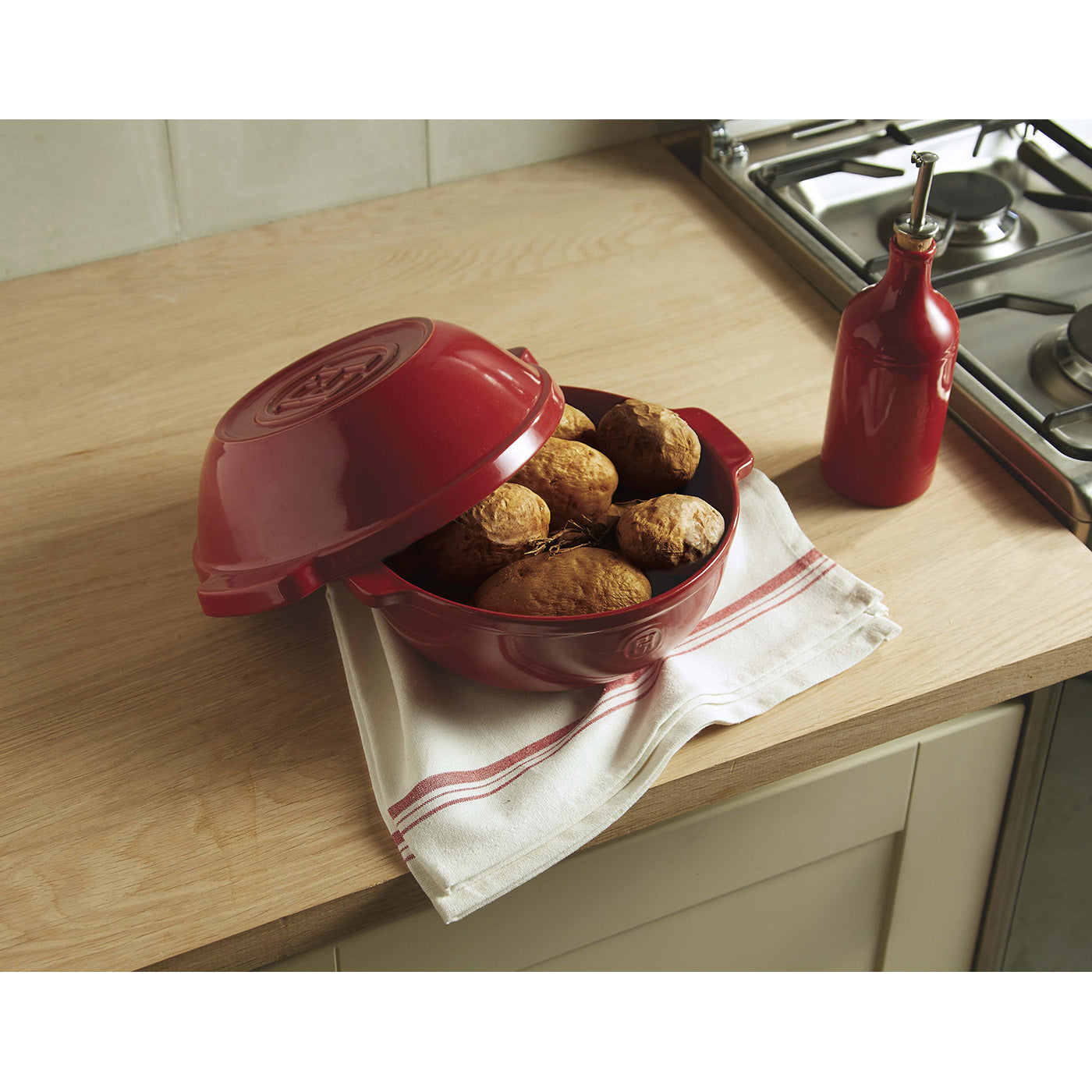 Emile Henry Bread & Potato Pot, Burgundy