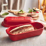 Emile Henry Italian Bread Loaf Baker, Burgundy