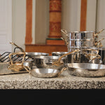 Mauviel M"Cook B 12 Piece Cookware Set with Cast Bronze Handles, Stainless Steel