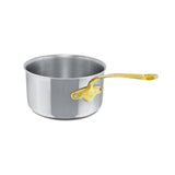Mauviel M'Cook B 5-Ply Stainless Steel Sauce Pan With Lid and Brass Handle, 1.8-qt