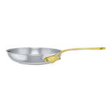 Mauviel M'Cook B 5-Ply Stainless Steel Frying Pan With Brass Handle, 10.2-in