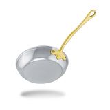 Mauviel M'Cook B 5-Ply Stainless Steel Frying Pan With Brass Handle, 10.2-in