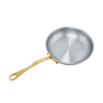 Mauviel M'Cook B 5-Ply Stainless Steel Frying Pan With Brass Handle, 10.2-in