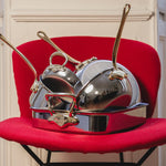 Mauviel M'Cook B 5-Ply Stainless Steel Frying Pan With Brass Handle, 10.2-in