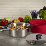 Kuhn Rikon Hotpan Stainless Steel Cooking Pot with Insulated Bowl, 1-Quart, Red