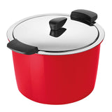 Kuhn Rikon Hotpan Stainless Steel Cooking Pot with Insulated Bowl, 5.3-Quart, Red