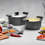 Kuhn Rikon Hotpan Stainless Steel Cooking Pot with Insulated Bowl, 1-Quart, Gray