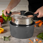 Kuhn Rikon Hotpan Stainless Steel Cooking Pot with Insulated Bowl, 5.3-Quart, Gray