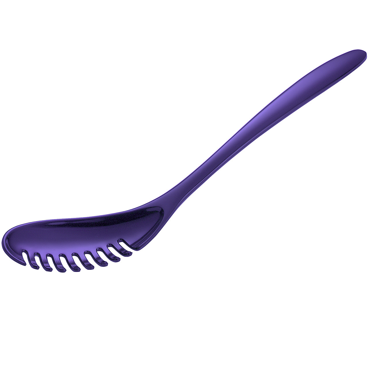 Gourmac 12-Inch Melamine Pasta Server Spaghetti Fork & Strainer, Violet
