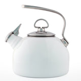 Chantal Classic Enamel-on-Steel Teakettle, 1.8 quart, White