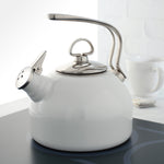 Chantal Classic Enamel-on-Steel Teakettle, 1.8 quart, White