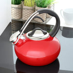 Chantal 1.8-Quart Classic Enamel-on-Steel Loop Teakettle, Chili Red