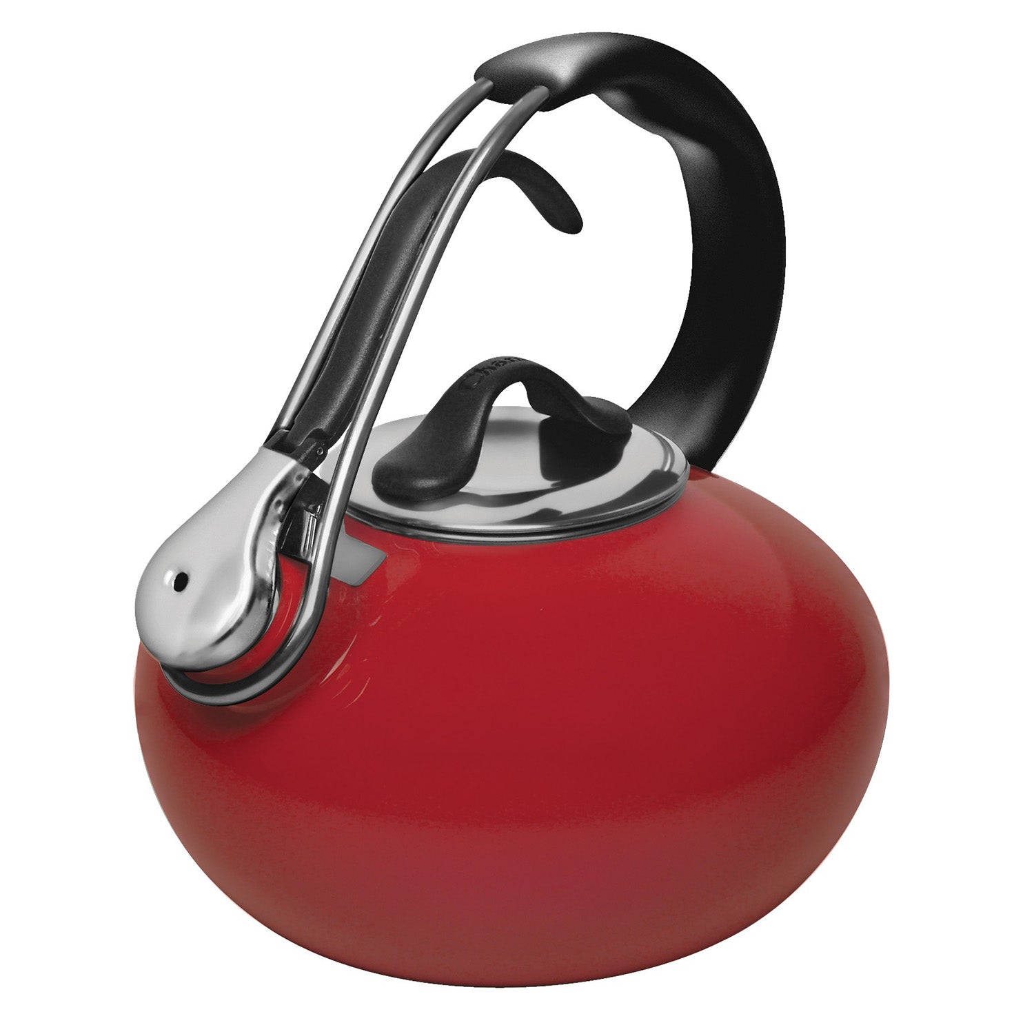 Chantal 1.8-Quart Classic Enamel-on-Steel Loop Teakettle, Chili Red