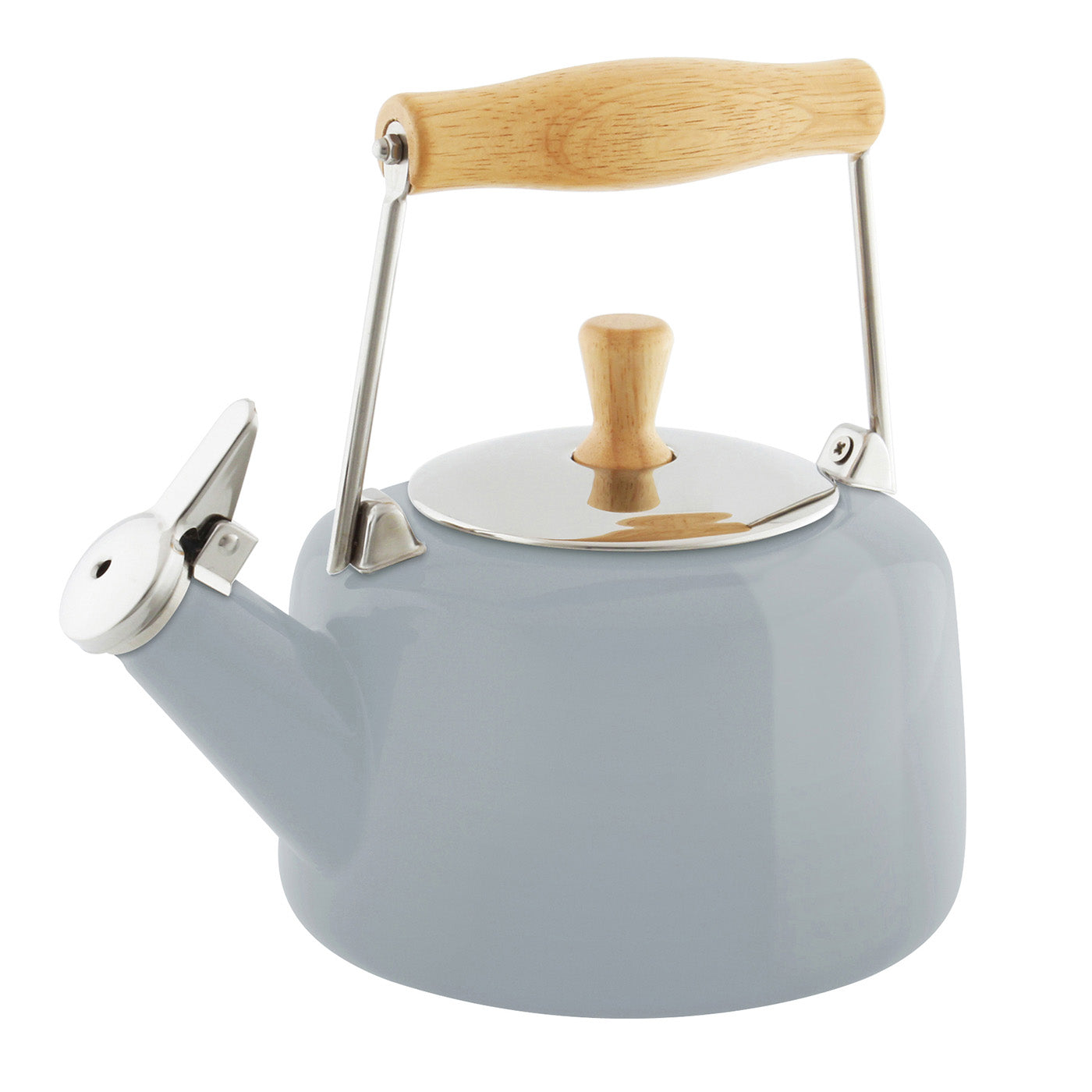 Chantal 1.4-Quart Enamel-on-Steel Sven Teakettle, Fog Gray