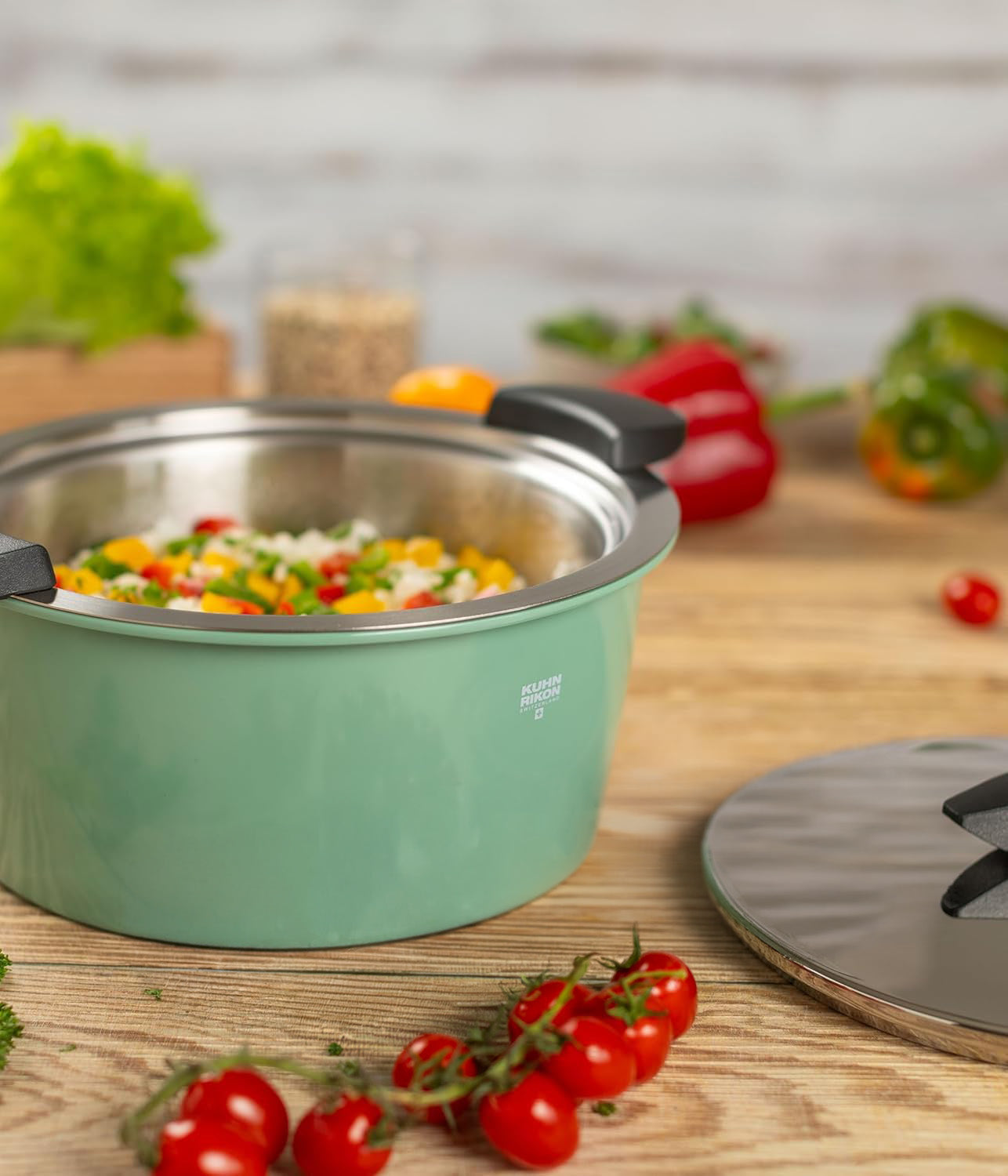 Kuhn Rikon Hotpan Stainless Steel Cooking Pot with Insulated Bowl, 1-Quart, Ocean