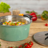 Kuhn Rikon Hotpan Stainless Steel Cooking Pot with Insulated Bowl, 1-Quart, Ocean