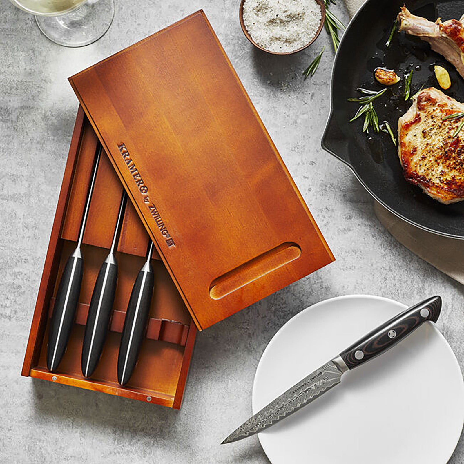 Zwilling J.A. Henckels Bob Kramer Stainless Damascus Collection 4-pc Steak Knife Set