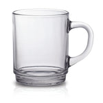 Duralex Versailles 8.75 oz Mugs for Hot or Cold Beverages, Set of 6, Clear