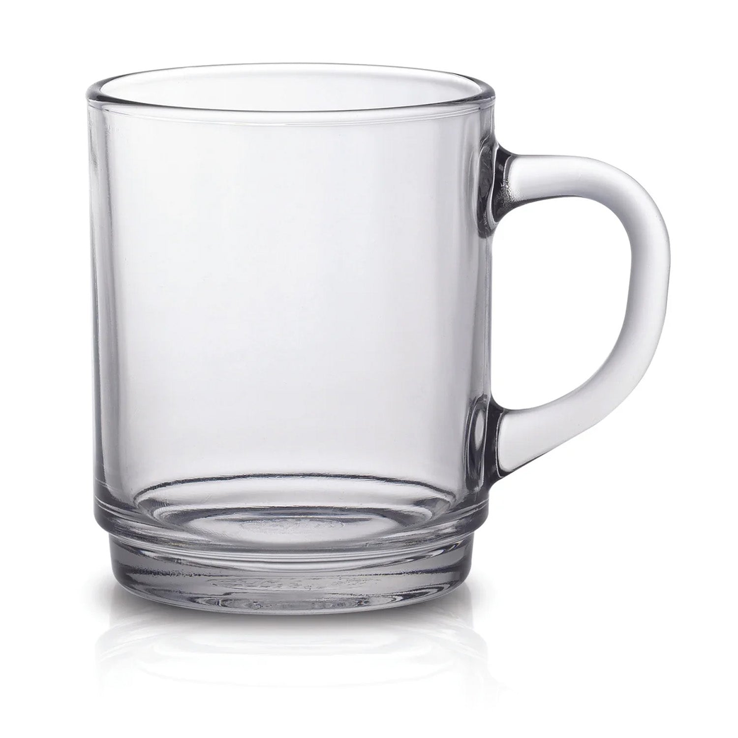 Duralex Versailles 8.75 oz Mugs for Hot or Cold Beverages, Set of 6, Clear