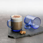 Duralex Versailles 8.75 oz Mugs for Hot or Cold Beverages, Set of 6, Marine